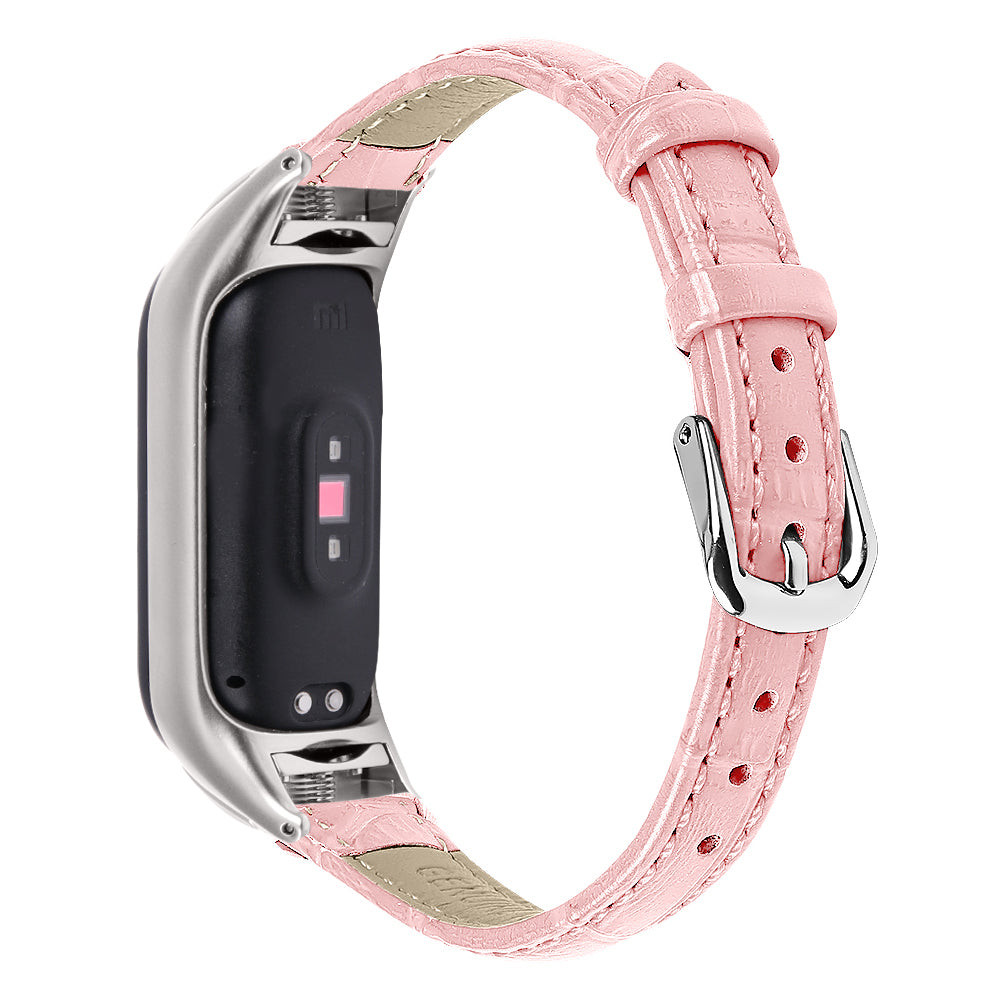 For Xiaomi Smart Band 8 Wrist Strap Crocodile Texture Top Layer Cowhide Leather Watch Band For Xiaomi Smart Band 8 Wrist Strap Crocodile Texture Top Layer Cowhide Leather Watch Band